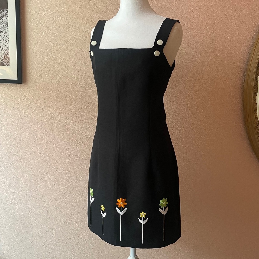 Vintage 90s Floral Cottagecore Overall Dress
